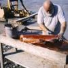 Him doing what he loved in alaska to catch salmon and smoke and can it